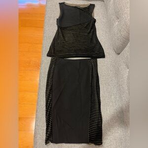 Emporio Armani Black Striped Two Piece Set